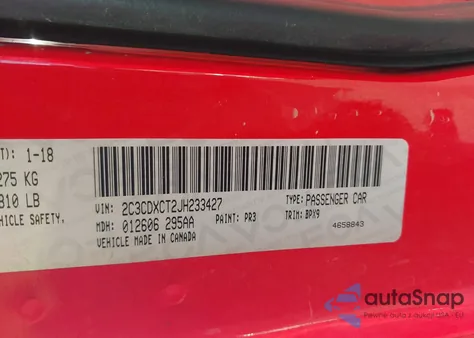 2018 Dodge Charger R/T Rwd from USA, damaged, VIN 2C3CDXCT2JH233427